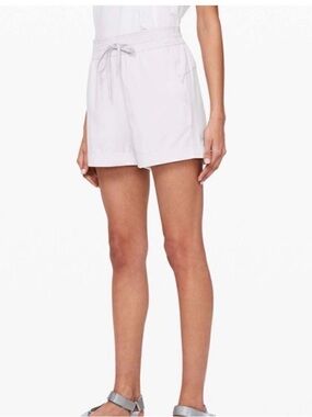 lululemon athletica whiteish/Light Pink High-Waist Drawstring Shorts